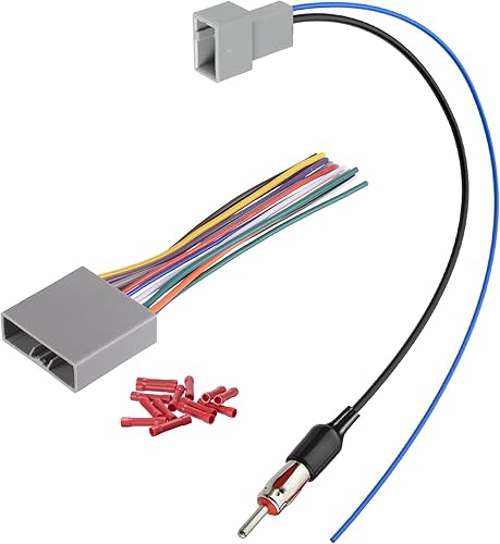Bingfu Arnés de cableado estéreo para vehículos seleccionados DB23 Arnés de radio con adaptador de antena para estéreo de coche