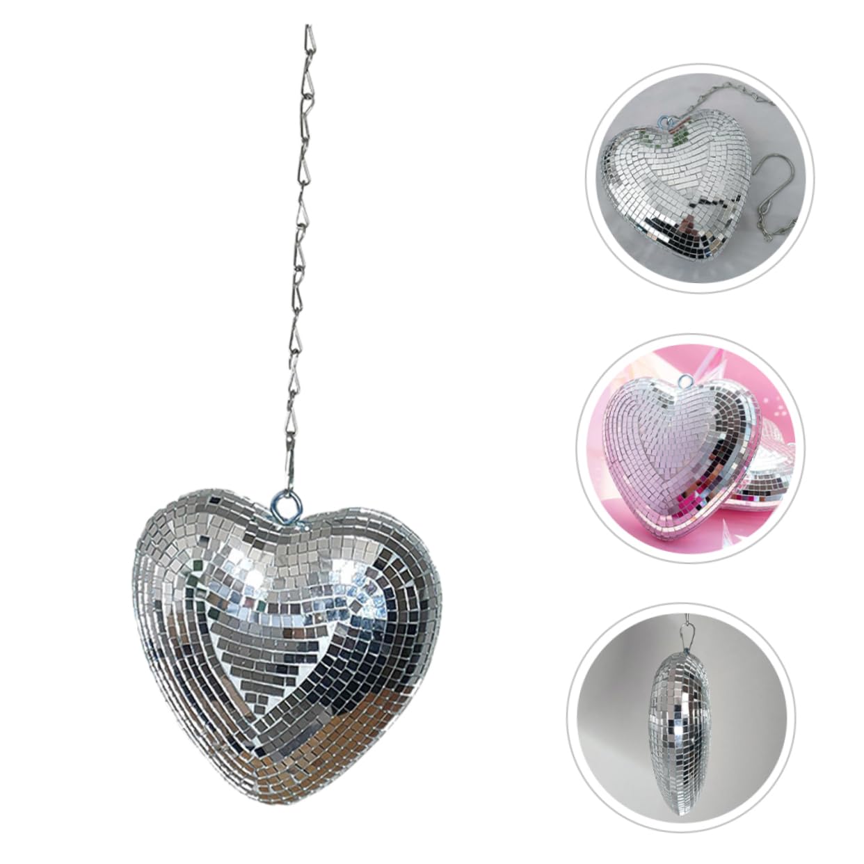 Amosfun 5 Piezas Bola de Discoteca Colgante Forma Reflectante para Decoración de Fiestas para Bodas Cumpleaños y Celebraciones Navideñas