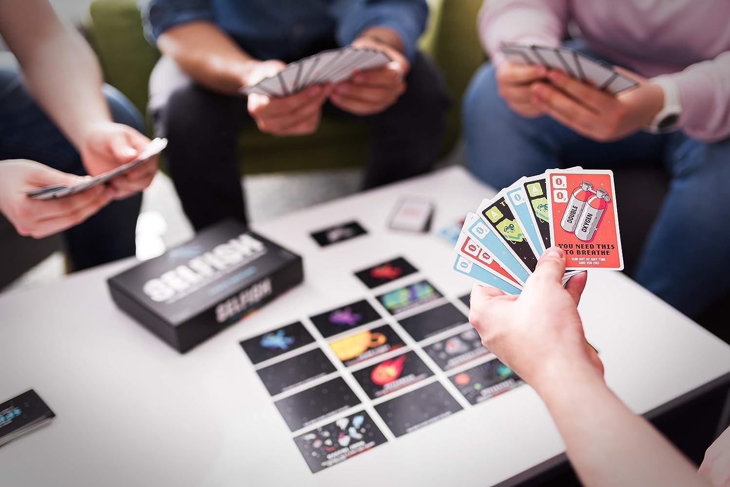 Ridley's Games: Selfish- Space Edition Card Game | Easy to Play Party Game for Groups | Ideal for 2-5 Players, Ages 7+ | Makes a Great Gift Idea | Don't Run Out of Oxygen - Only The Ruthless Survive!