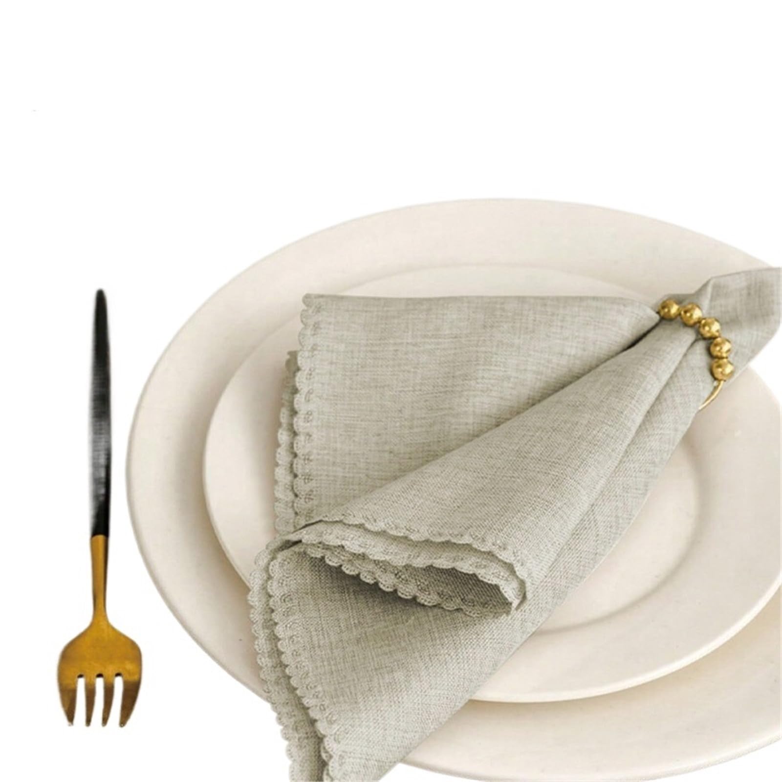 Table Napkins Lace Napkin Cloth Is Suitable For Wedding Banquets, Valentine's Day, Picnic Parties, Gatherings, Daily Decoration At Home(Grey 12pcs)