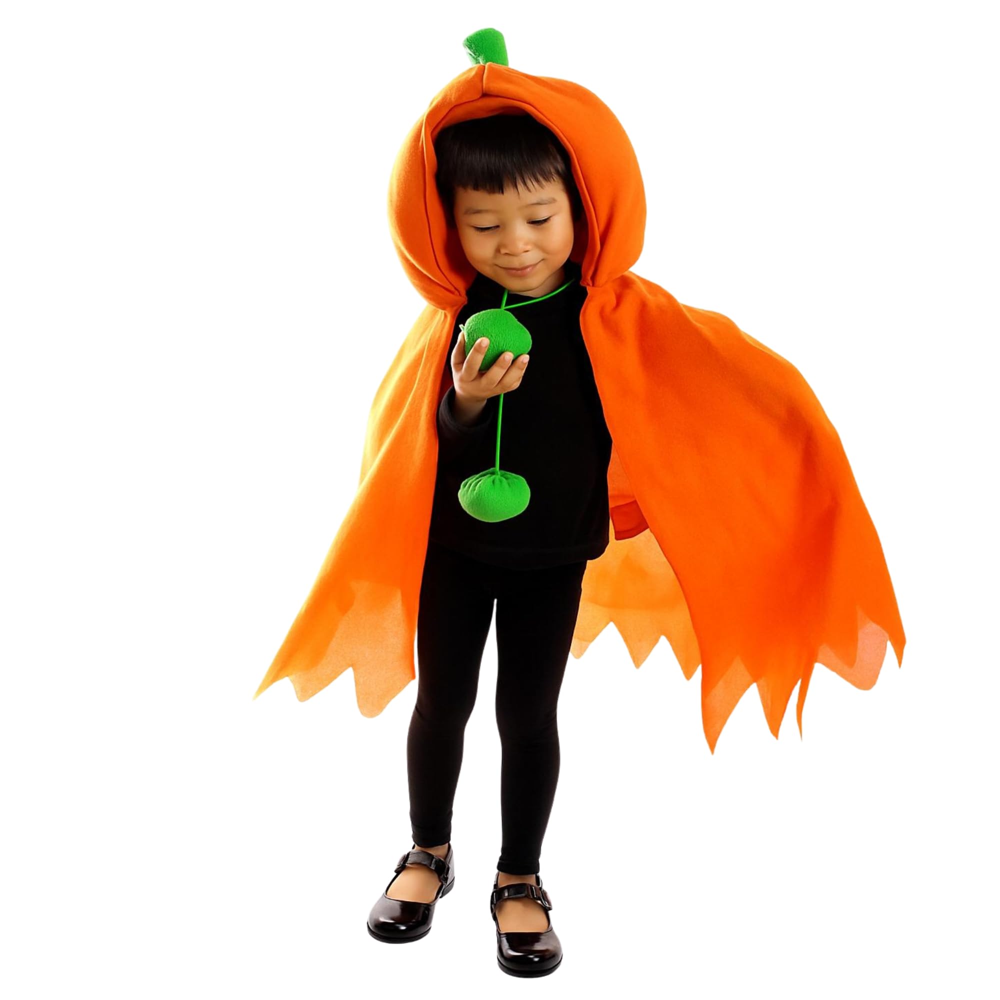 Halloween Kürbis Kostüm Für Kinder – Umhang Mit Brille & Süßigkeitentasche, Lustiges Cosplay Set
