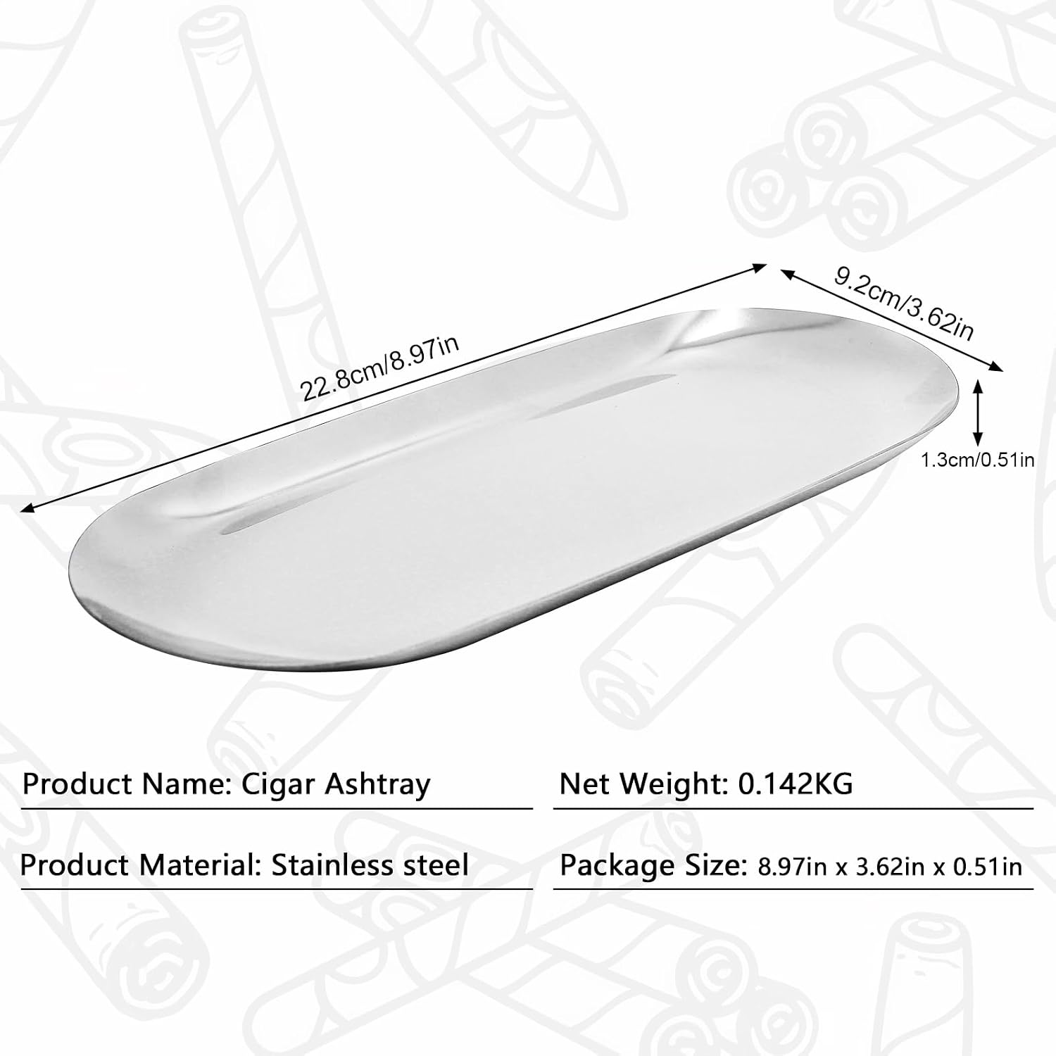 Foldable Cigar Stand with Ashtray, Stainless Steel Travel Cigar Holder image 2