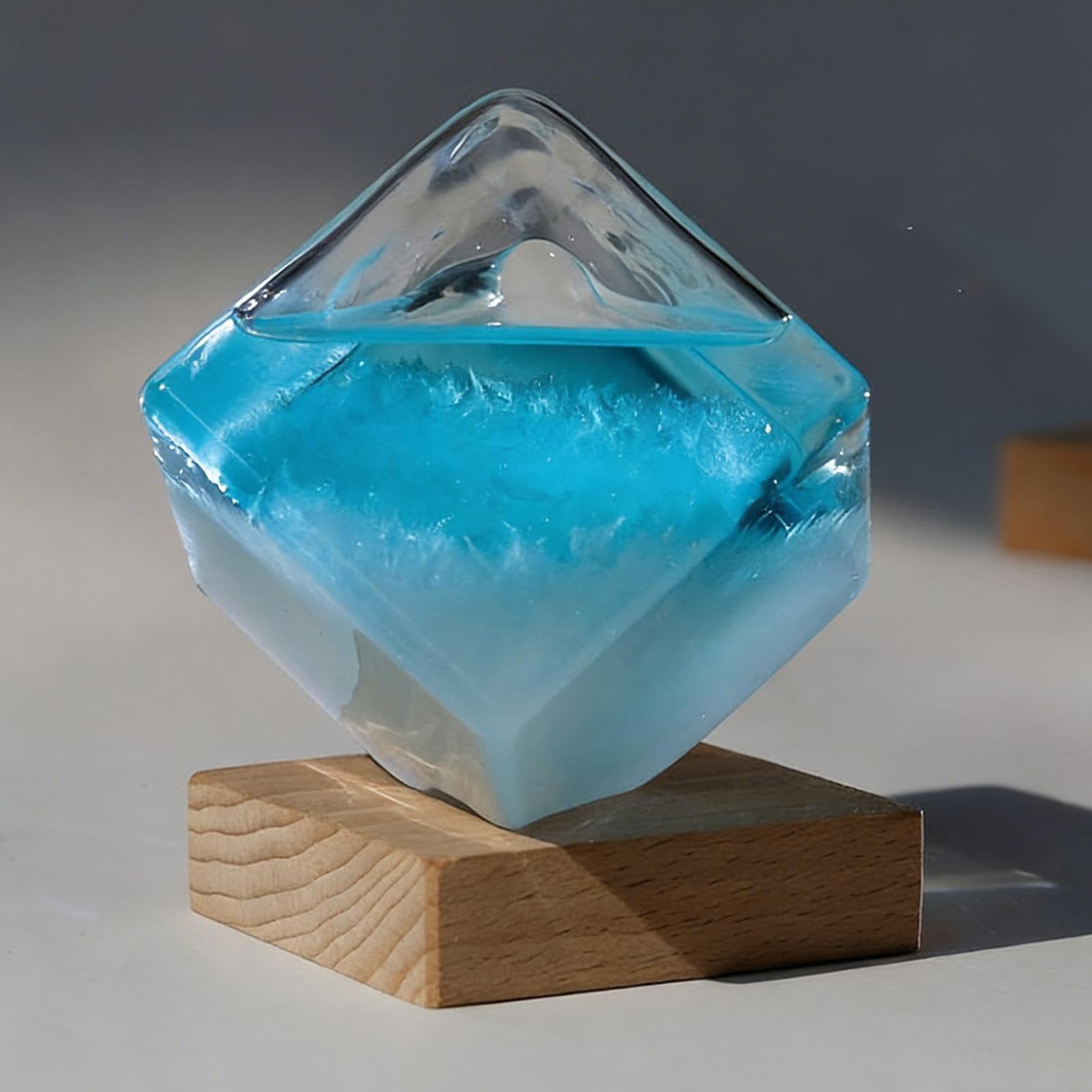 Wettervorhersage Storm Glass Sturmbarometer, Würfelform Dekorative Wetterstation, Dekoration Wettervorhersage Werkzeug Mit Sockel | Für Frauen Männer Haus Schreibtisch Zimmer