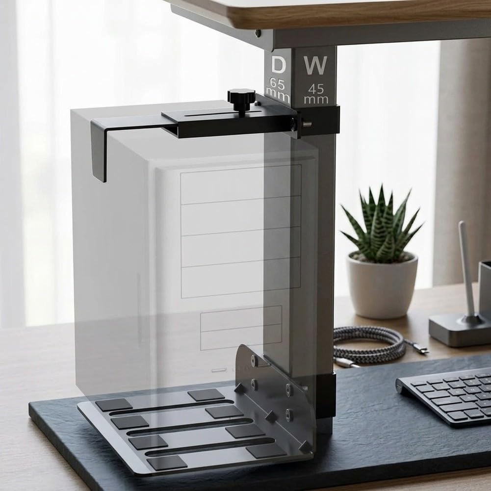 para soporte para torre PC Ajustable 15-26cm Sin Taladro para(75 * 45)