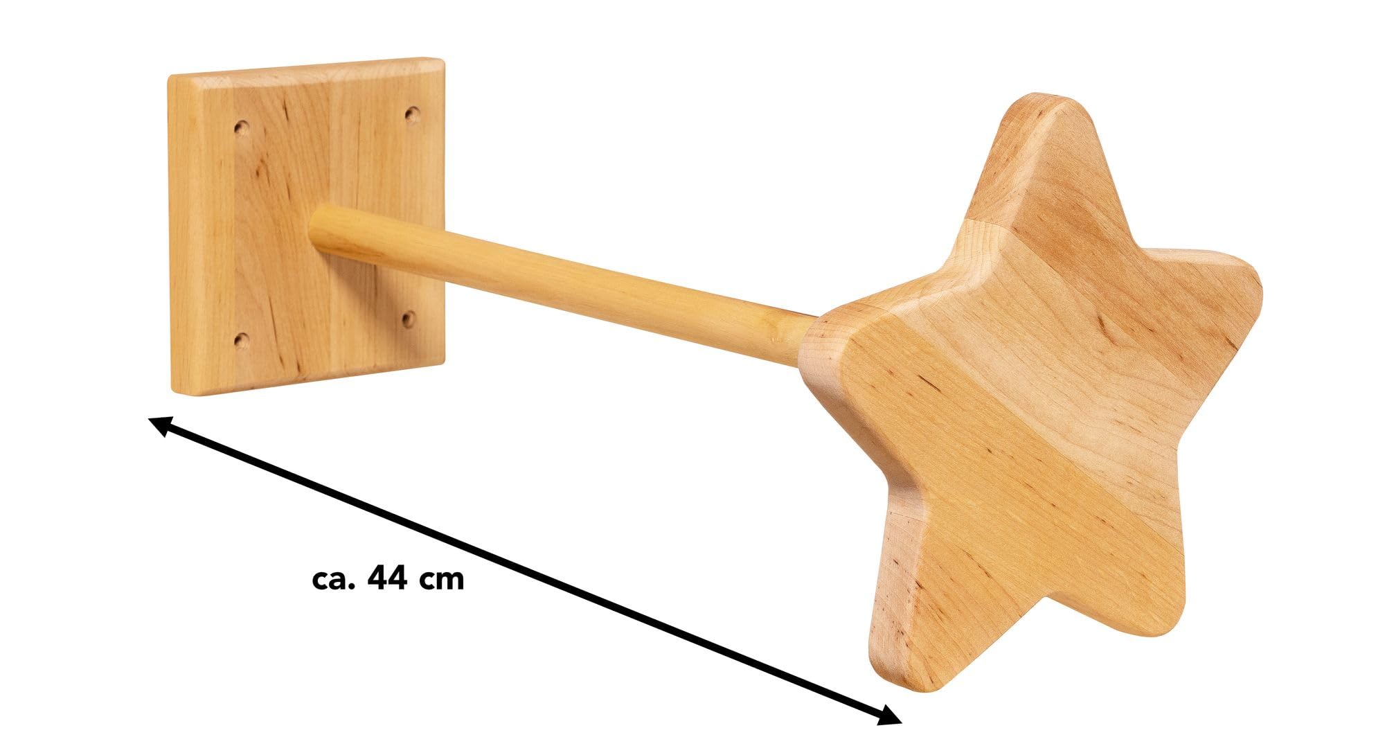 BioKinder Betthimmel-Halter Stern Himmelstange Netzhalterung Betthimmel Halterung aus zertifiziertem Massivholz Kiefer Naturweiß lasiert, L 44 cm