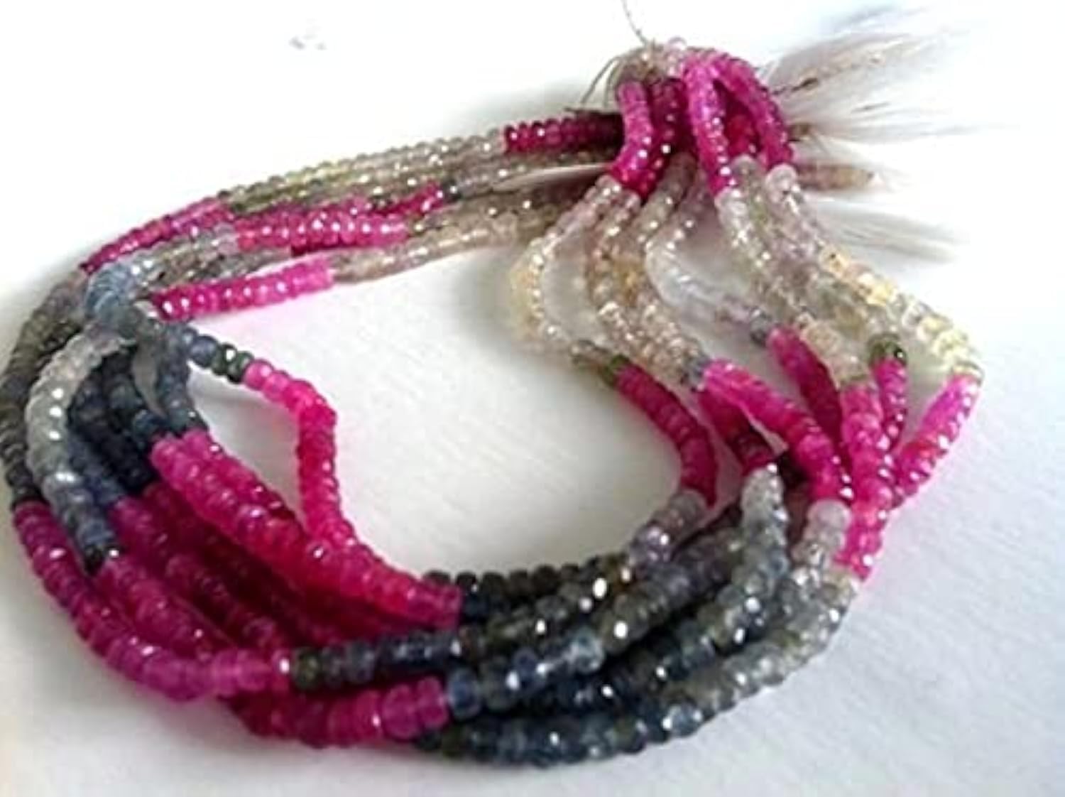 Saphirs d'Umba véritables en fil de perles rondelles 4.5-5.5mm pour création de bijoux artisanaux