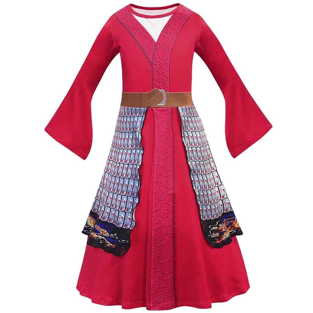 Dressy Daisy Girls Princess Warrior Costume Hanfu Chinese Heroine Dress Up Halloween Party Outfit