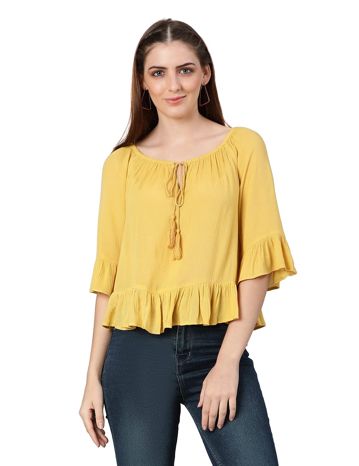 oxolloxo Craven Yellow Off-Shoulder Women top-picture-13