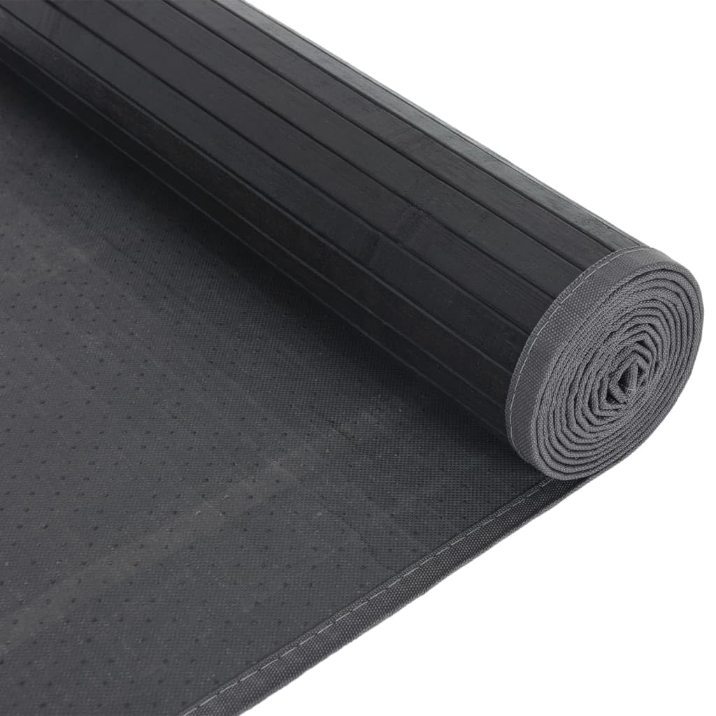 Bambusteppich Rechteckig 80x200 cm Grau