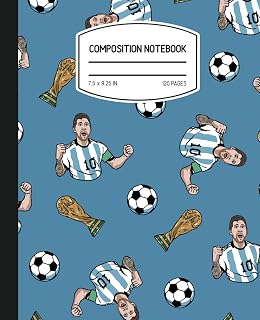 Lionel Messi Composition Notebook: Back to School Soccer Journals, Ruled Book 7.5 x 9.25 in, 120 Pages