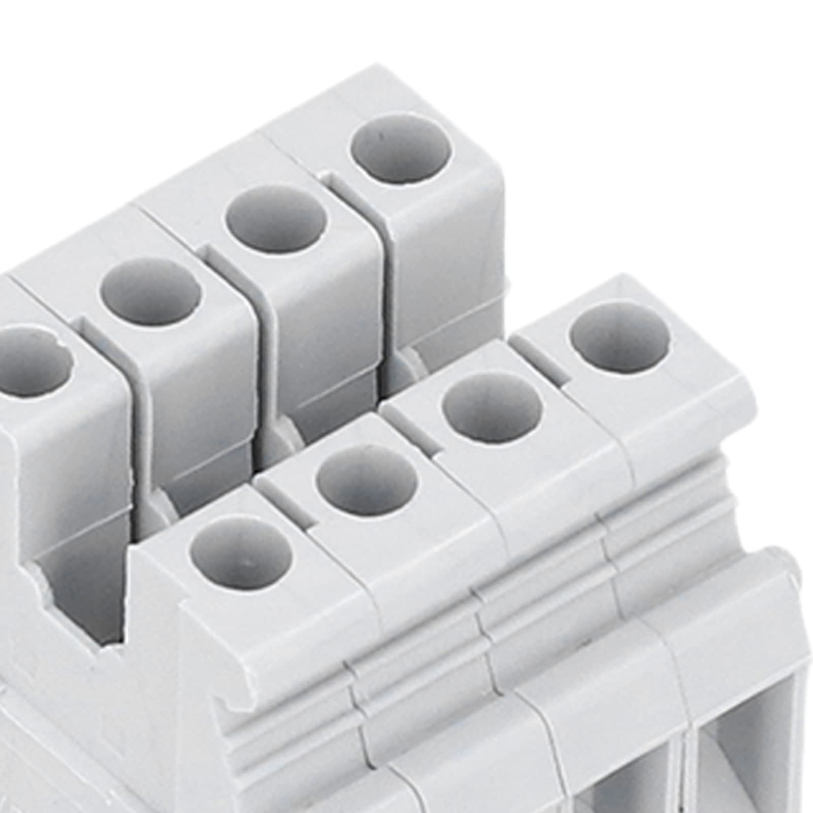 Morsettiera per guida, 100 pezzi 500 V 32 A Terminale per montaggio su guida DIN Morsettiera per cablaggio su guida in rame a doppia fila Blocco UKK-5