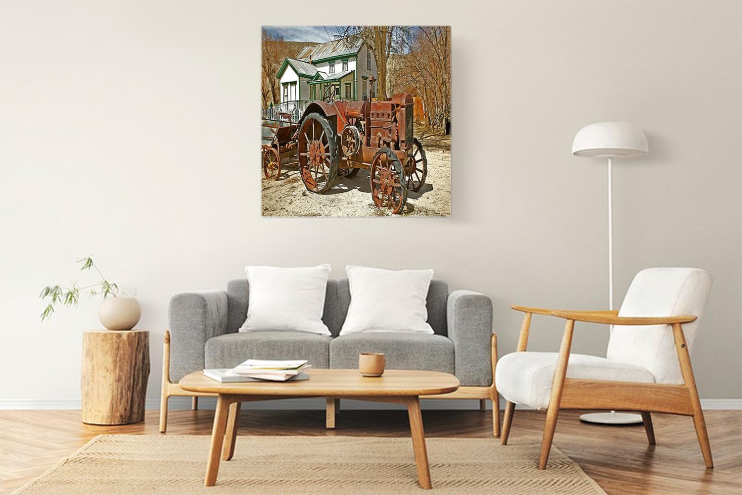 VERRE ART Printed Framed Canvas Painting for Home Decor Office Wall Studio Wall Living Room Decoration (22x22inch Wrapped) - Benton Hot Springs Print