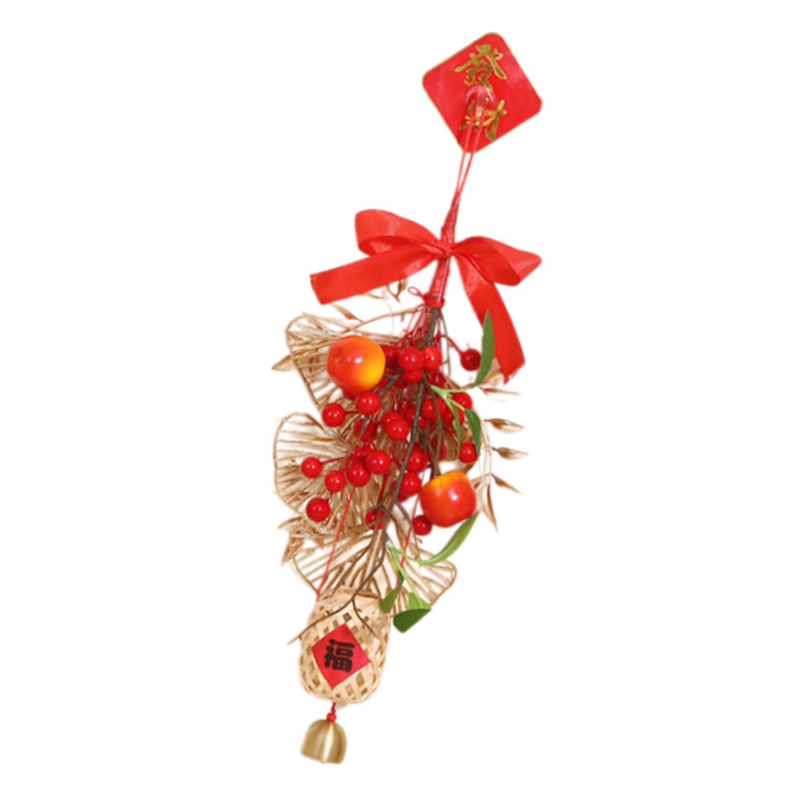 Vibranted Chinese New Year Hanging Pendant with Traditional Patterns Realistic Fruit Pendant for Home Decoration Hanging Ornament
