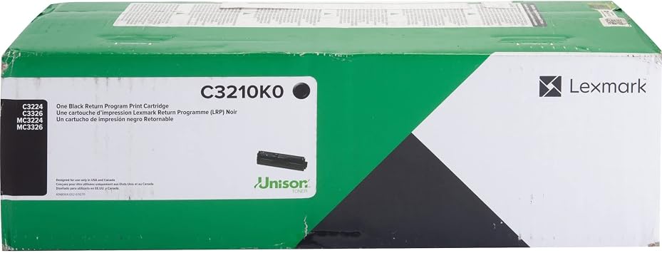 Lexmark C/MC3224, 3326, 3426 Black Return Program 1.5K Print Cartridge C3210K0, 1 Unit