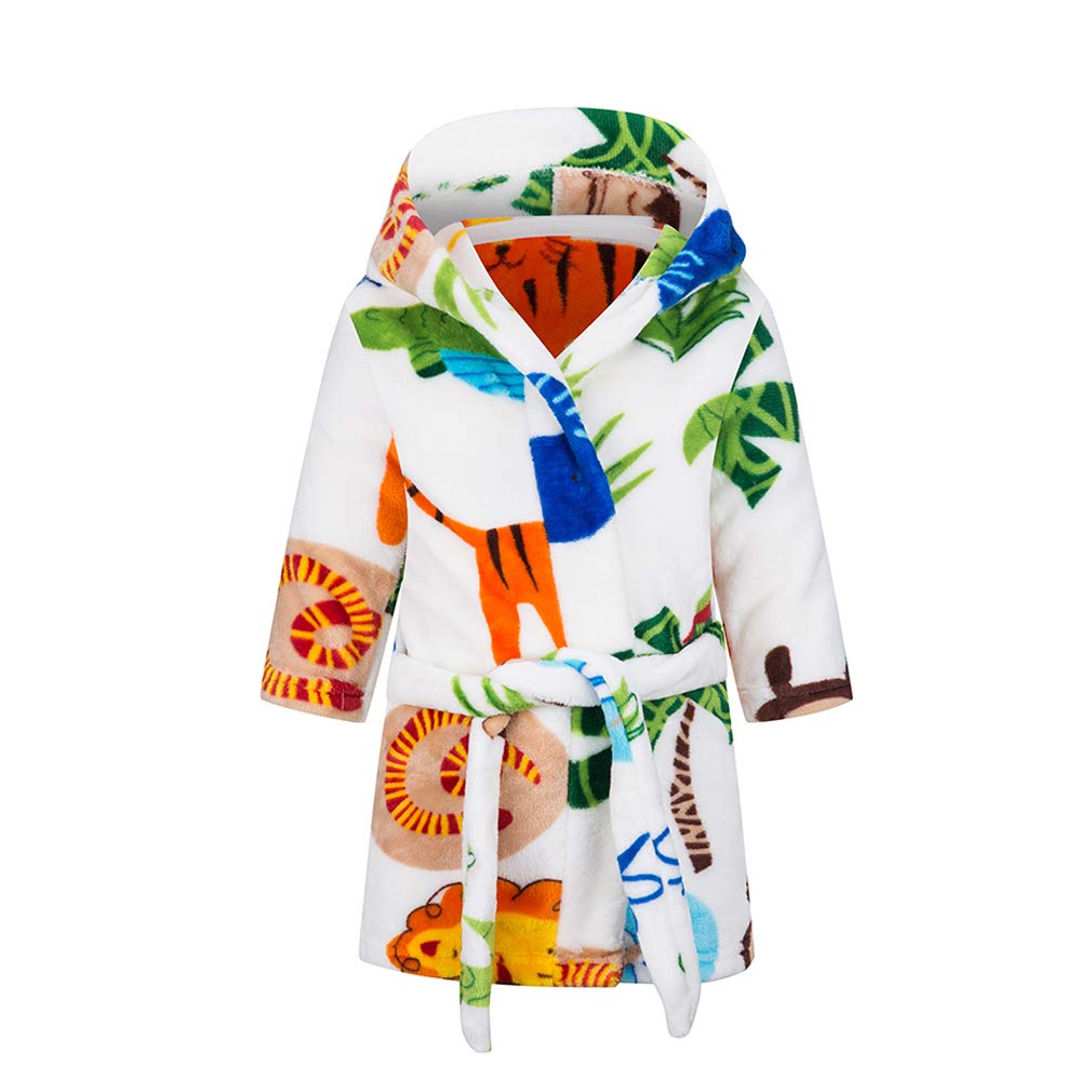 DELEY Girl's Robe Baby Boys Hoodie Robes Toddler Bathrobes for Kids Pajamas Sleepwear