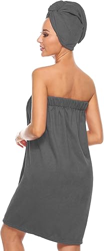 Miniatura 3 de Knuffnee Toalla de baño para mujer, ducha, spa, envoltura corporal, cierre ajustable, bata de baño