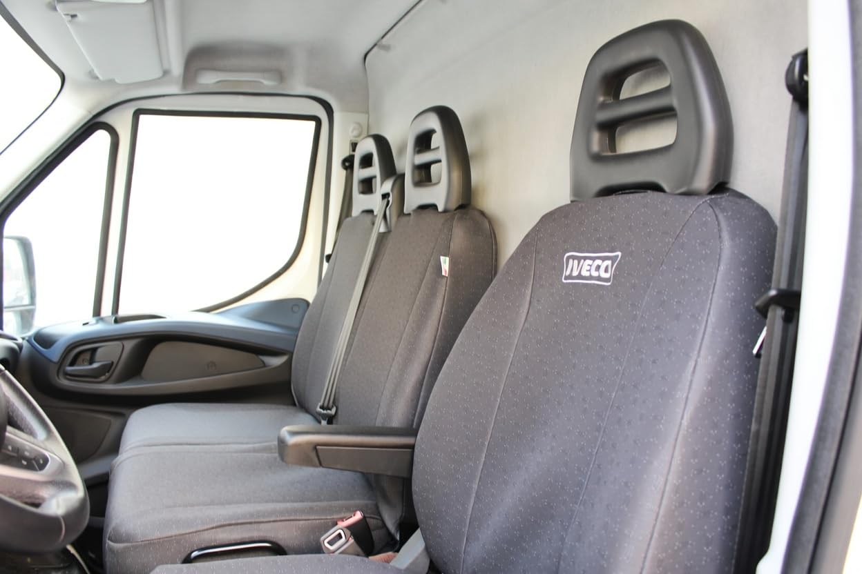 Italfodere - Coprisedili in Tessuto Accoppiato Antracite Compatibili con Iveco Daily IV dal 2014> - 3 Posti - Accessori Auto Interni - Resistenti - Comfort e Protezione Totale - Facili da Installare