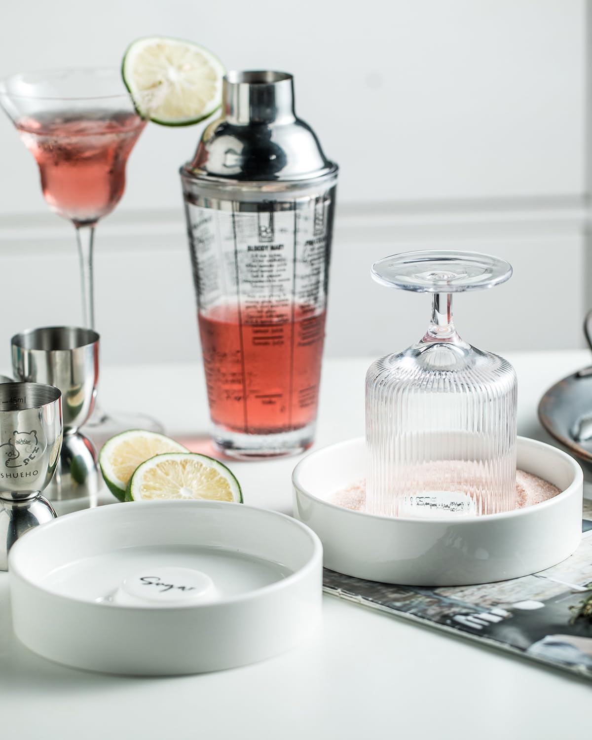 Zoeeker Margarita Salt Rimmer Set, Ceramic Bar Glass Rimmer for Margarita