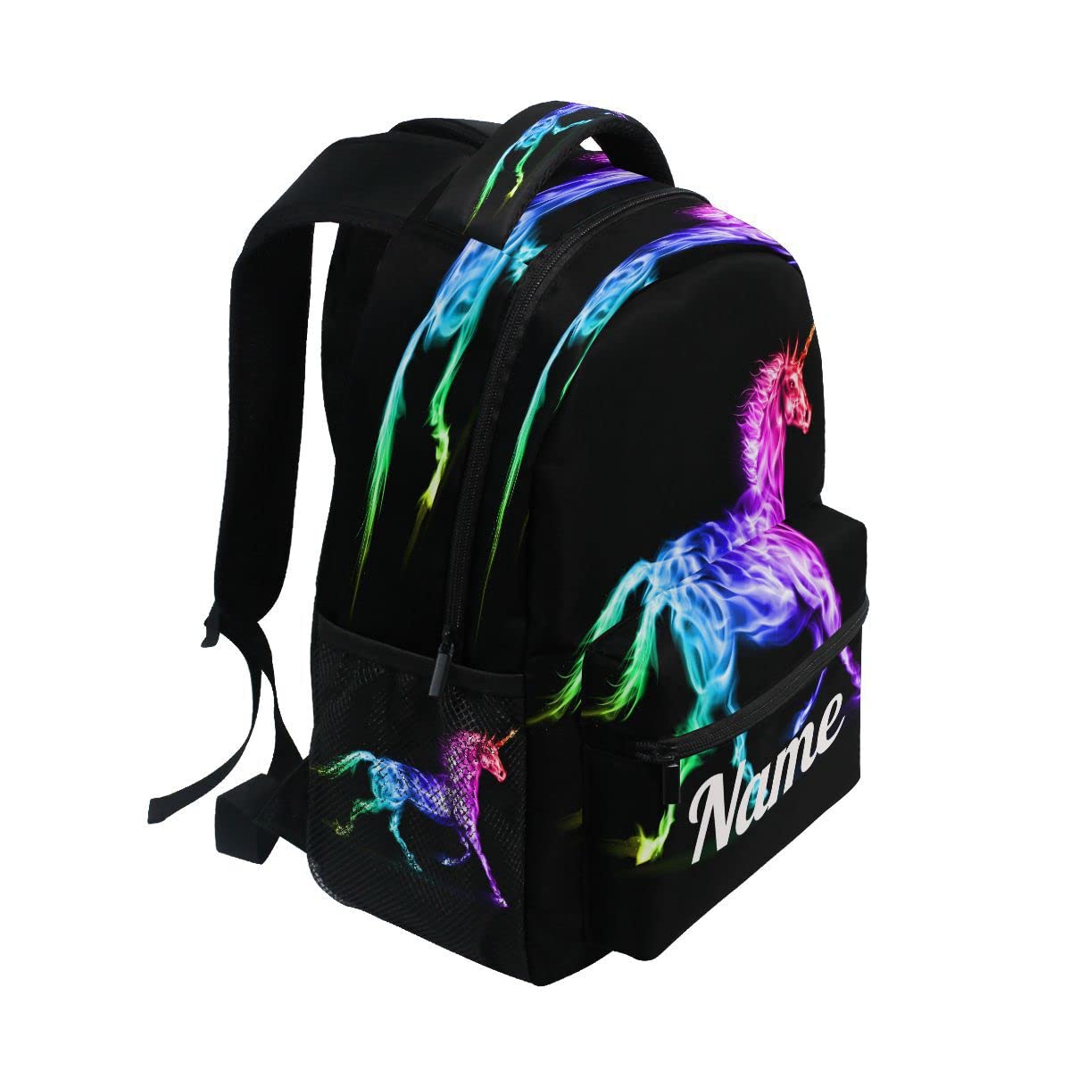 Custom1 - Mochila para niños con texto en inglés "Añade tu nombre", mochila para estudiantes primarias, bolsa para libros para niños y niñas, Personalizado7, talla única