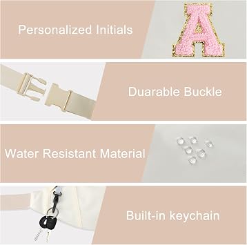 Personalized Birthday Gifts for Women Christmas Gifts for Women Gifts Trendy Stuff Initial Fanny Pack Crossbody Belt Bag Gifts for Friends Her Cute Graduation Gifts,Beige A