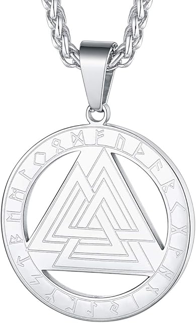 FaithHeart Viking Necklace Men Stainless Steel Nordic Valknut/Spearhead Pendant Vintage Jewellery Talisman Amulet Norse Mythology Gifts Can Personalise