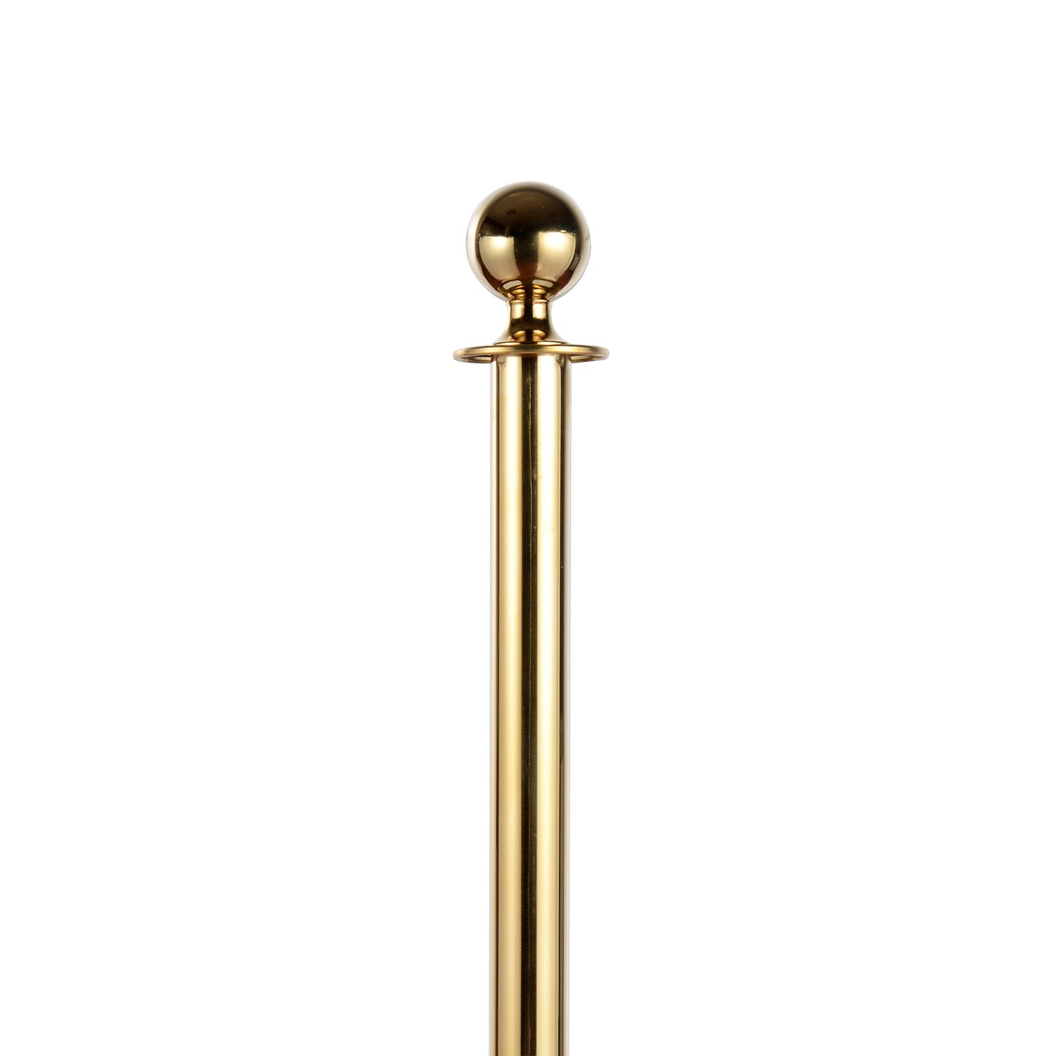 Outsunny Transenne Elimina Separacode Paletti di Delimitazione con Corde Rosso Acciaio Inox Ф32 x 95CM Oro