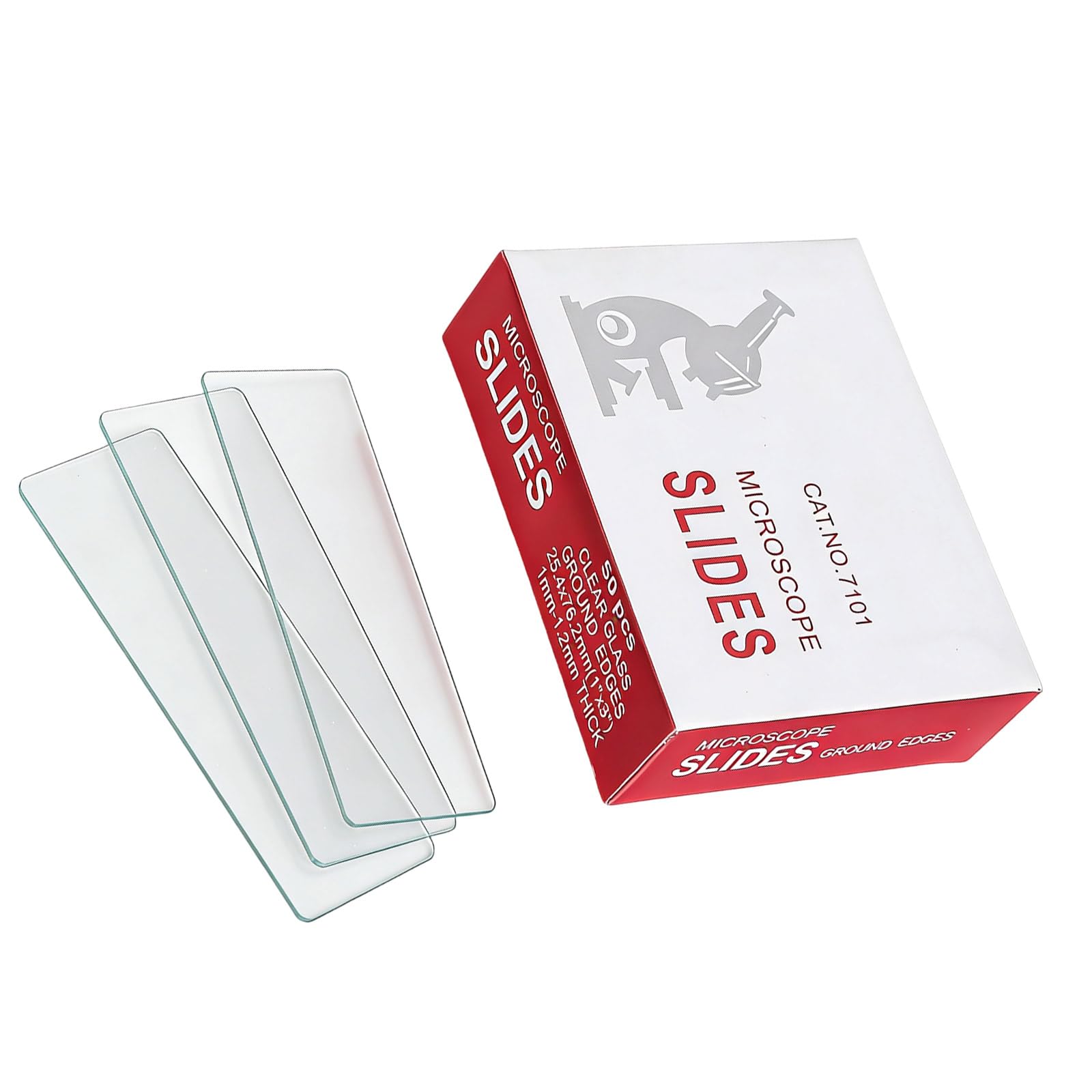of 50 Glass Slides for Basic Biology Science Pre Cleaned Surfaces Smooth Finishes Microscope Slides Accessories
