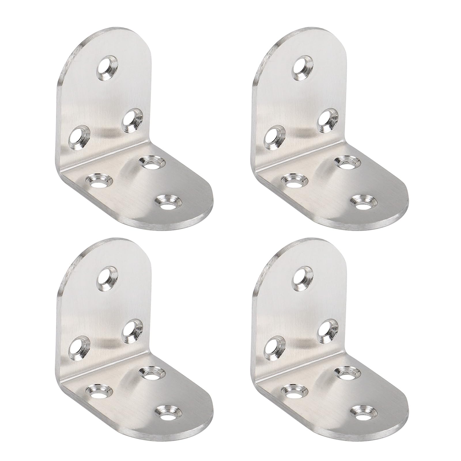 Buxuaaaa 50X50x38mm 4Pcs 3 Hole Metal Angles Brackets L Shaped Angles Code Connector Thickened Rustproof Metal Corner Brace L Shaped Code Connector