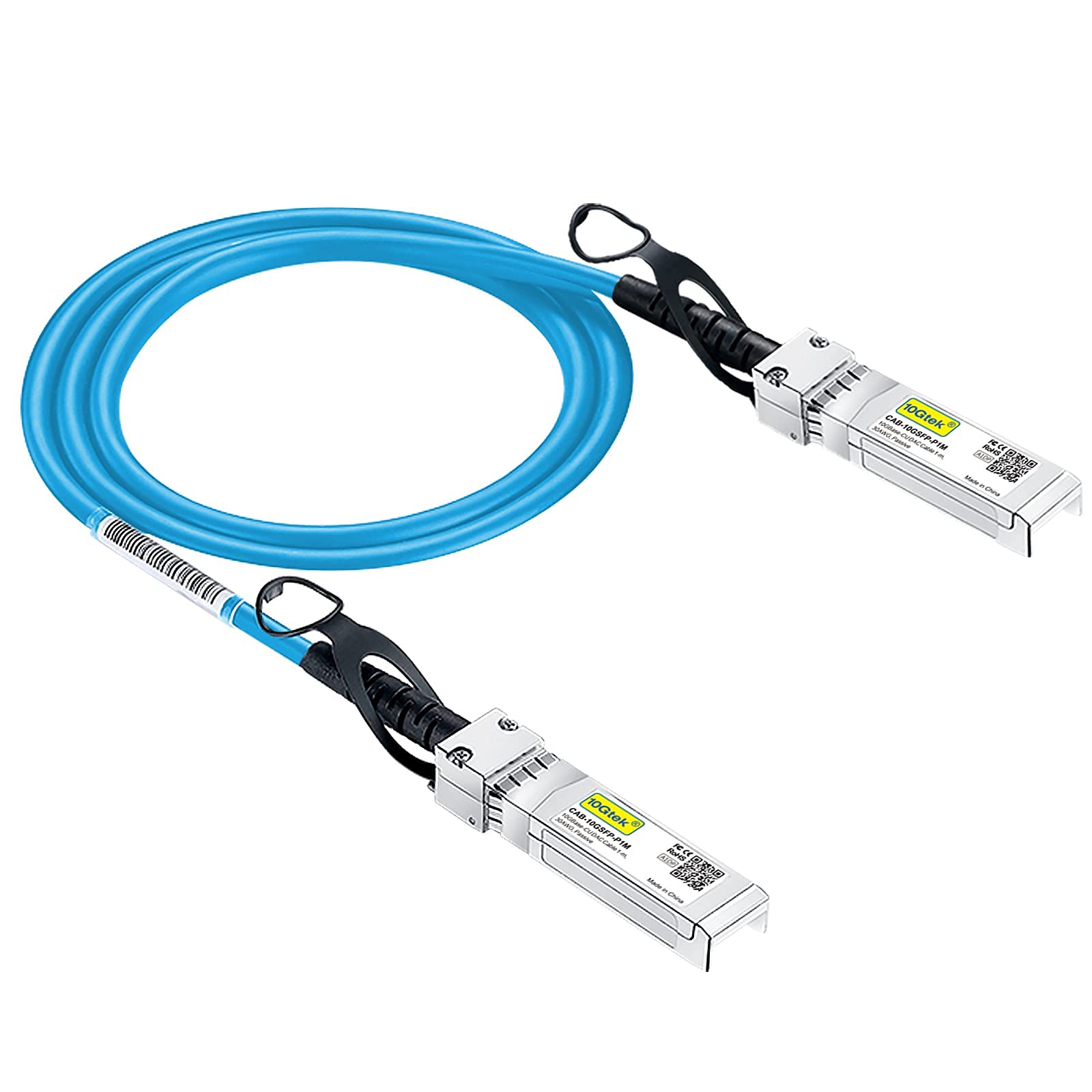 [Blue] Coloured 10G SFP+ DAC Cable - Twinax SFP Cable for Cisco SFP-H10GB-CU2M, Ubiquiti UniFi, D-Link, Supermicro, Netgear, Microtics, Fortinet, ZTE Devices, 2 Metres (6.5ft)