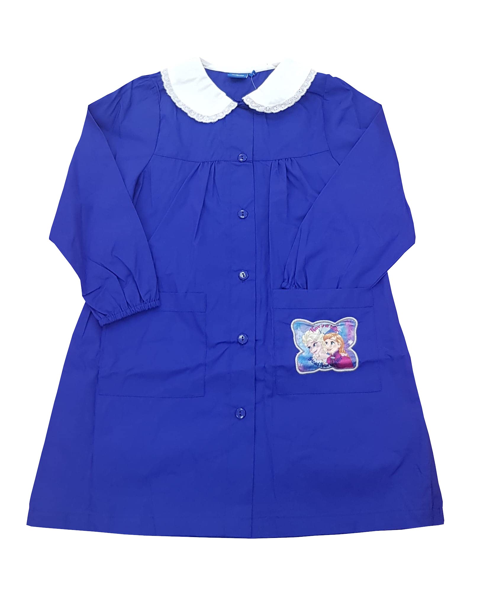 Grembiule blu Disney Frozen per bambina scuola elementare Anna e Elsa per ragazza (BLU ER6456, 70-7 ANNI / 122 CM)