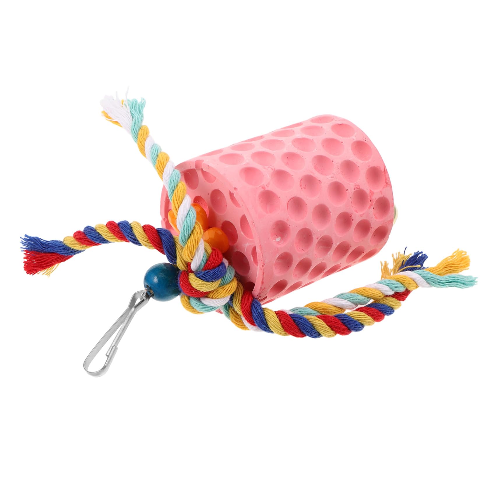 VICASKY Parrot Beak Stone Bird Chewing Toy Bird Cage Accessory Fun Mineral Stone Toy with Bell for