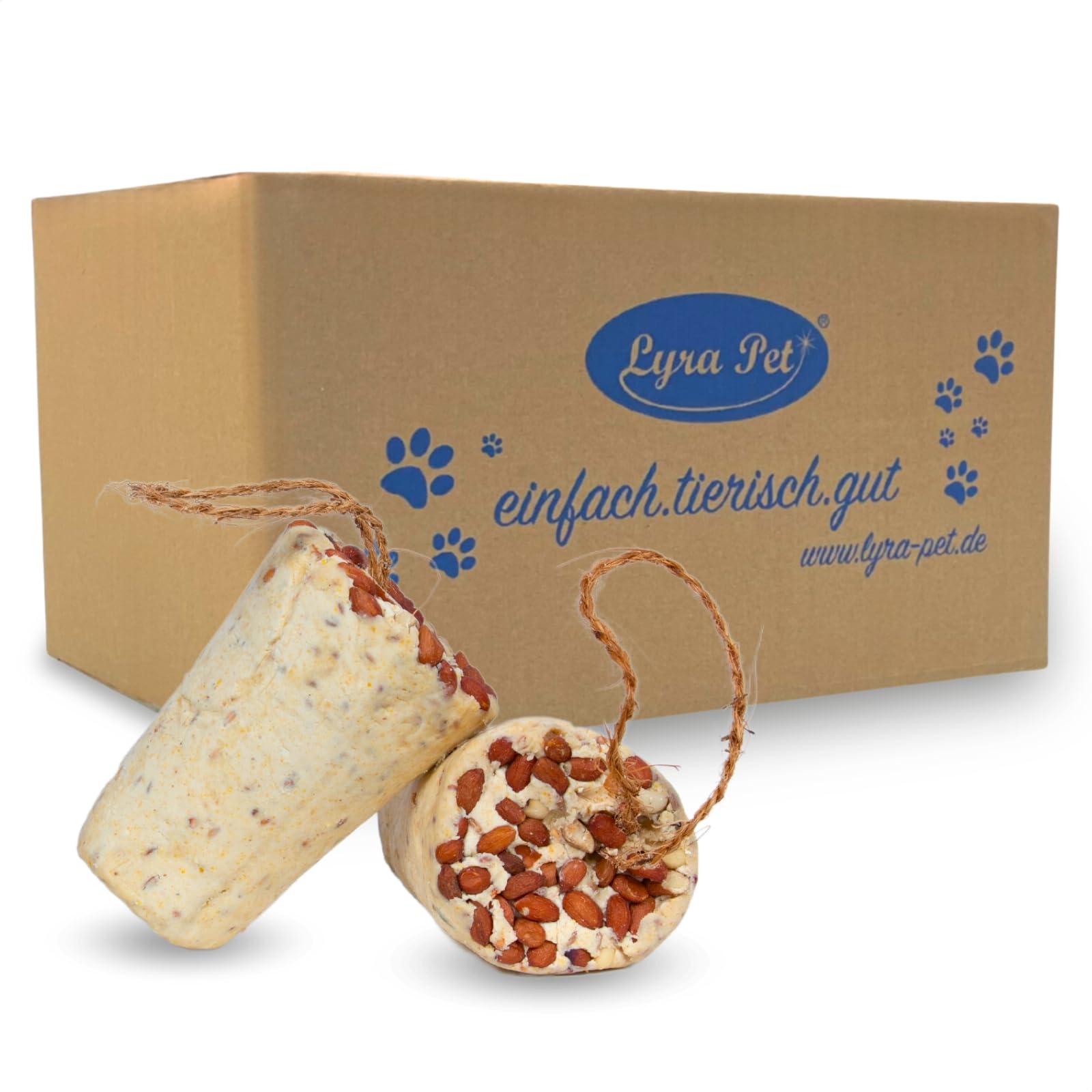 Lyra Pet® 3 x 12 STK. Energie Boost Nuss Riegel mit Erdnüssen Fettfutter | Wertvolle Energiequelle für Wildvögel - Fettreiches, ganzjähriges Vogelfutter mit Erdnussbutter, Saaten & Kernen