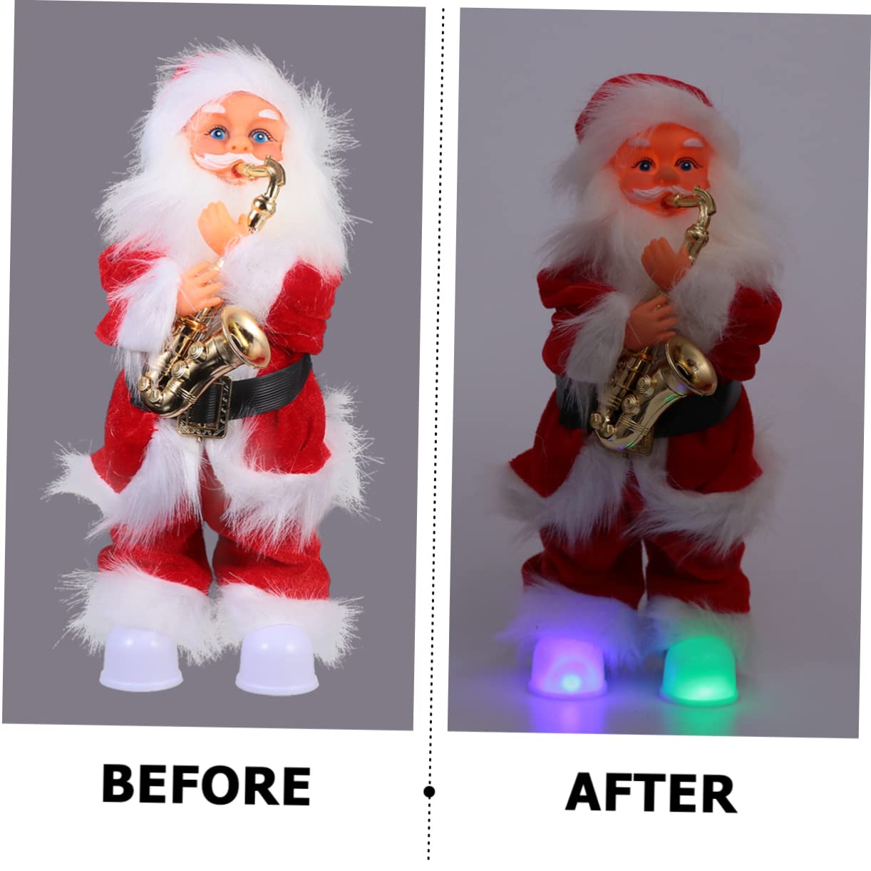 ORFOFE Papá Noel Eléctrico De 30 Cm Muñeco De Peluche De Santa Claus Navidad Santa Claus Figura Juguete De Navidad para Niños Juguetes De Natividad para Niños Muñeca De Papá Noel Franela