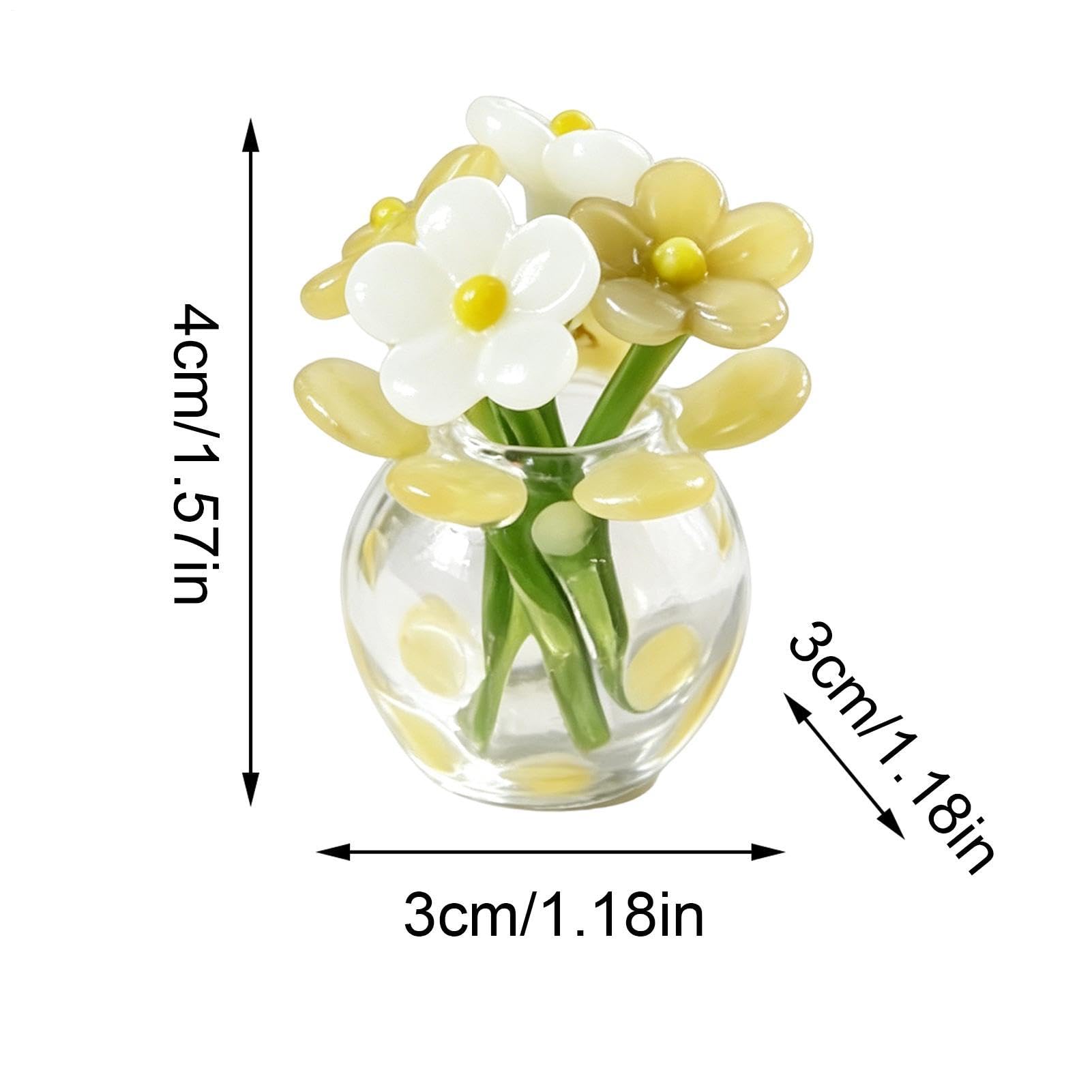 Amazon.co.jp: ミニガラスの花と花瓶、フェイクブーケ、小さな花 - 母