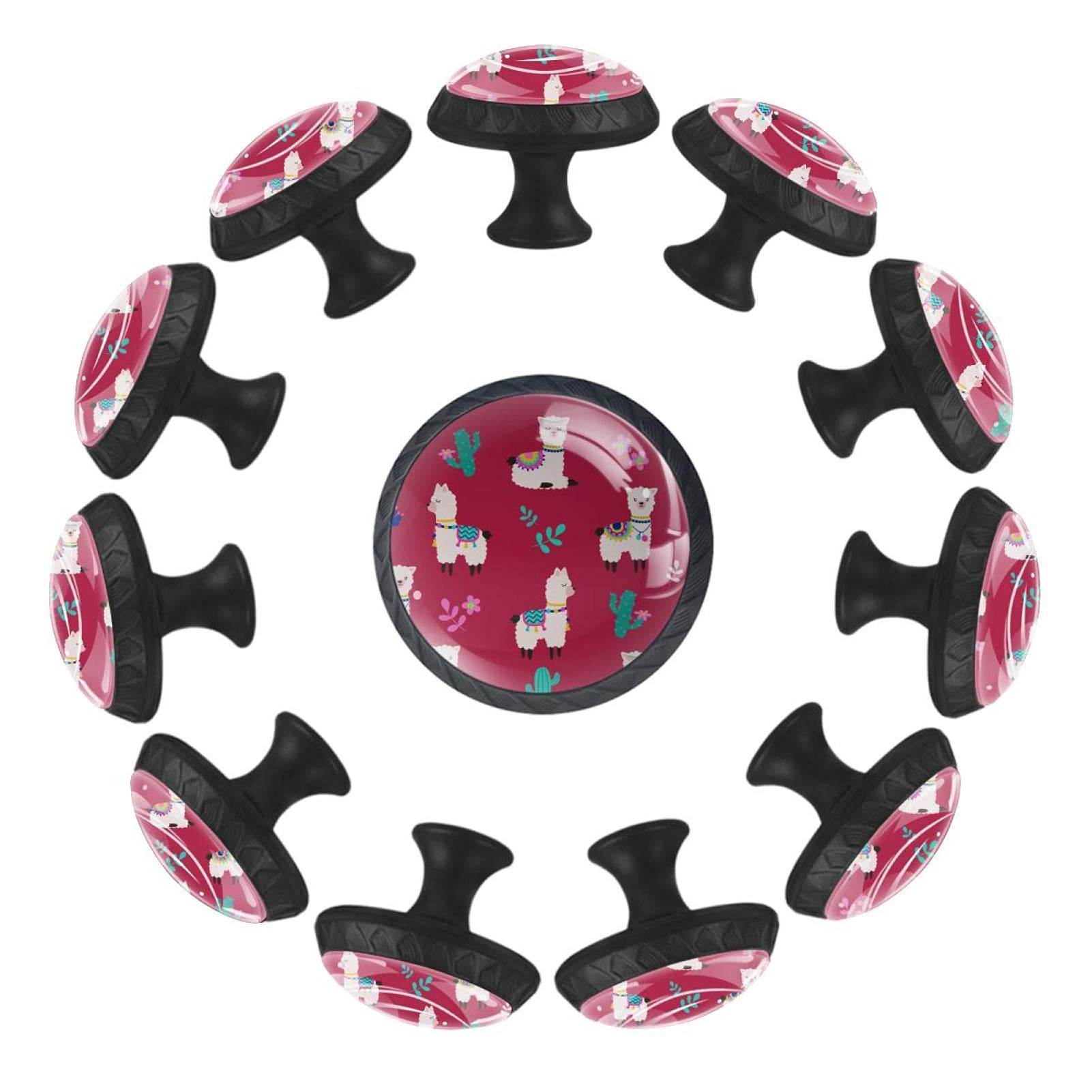 Boutons de meuble ronds en alpaga rouge 35 mm finition soignée pour commode chic