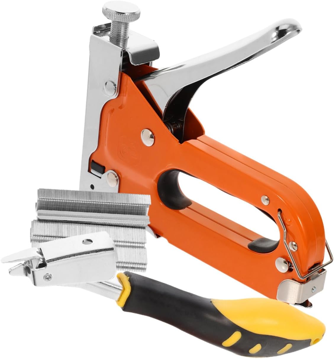 Cabilock Manual Staple Gun with 600 Multipurpose Staples and Remover Heavy Duty Upholstery and Woodworking Tool Kit for DIY Carpentry and Home Use