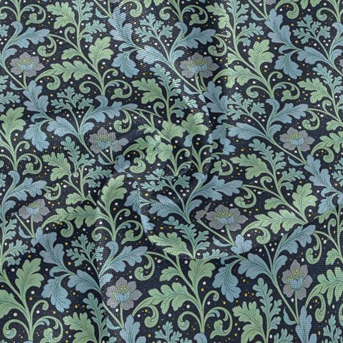 Nappe de table ronde lavable en machine à motif d'algues bleues 152cm - 3