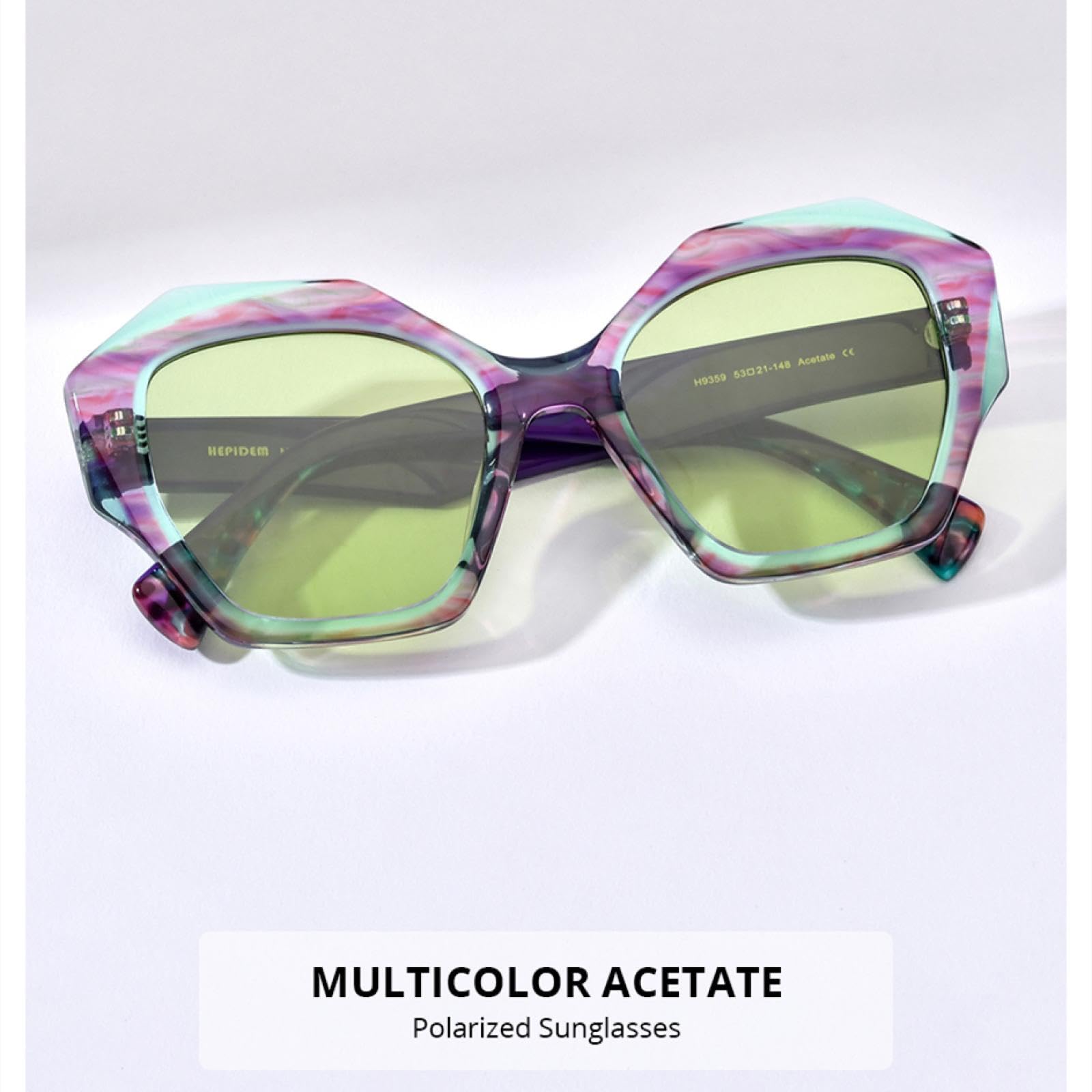 Gafas de sol polarizadas de acetato para mujer, gruesas, de gran tamaño
