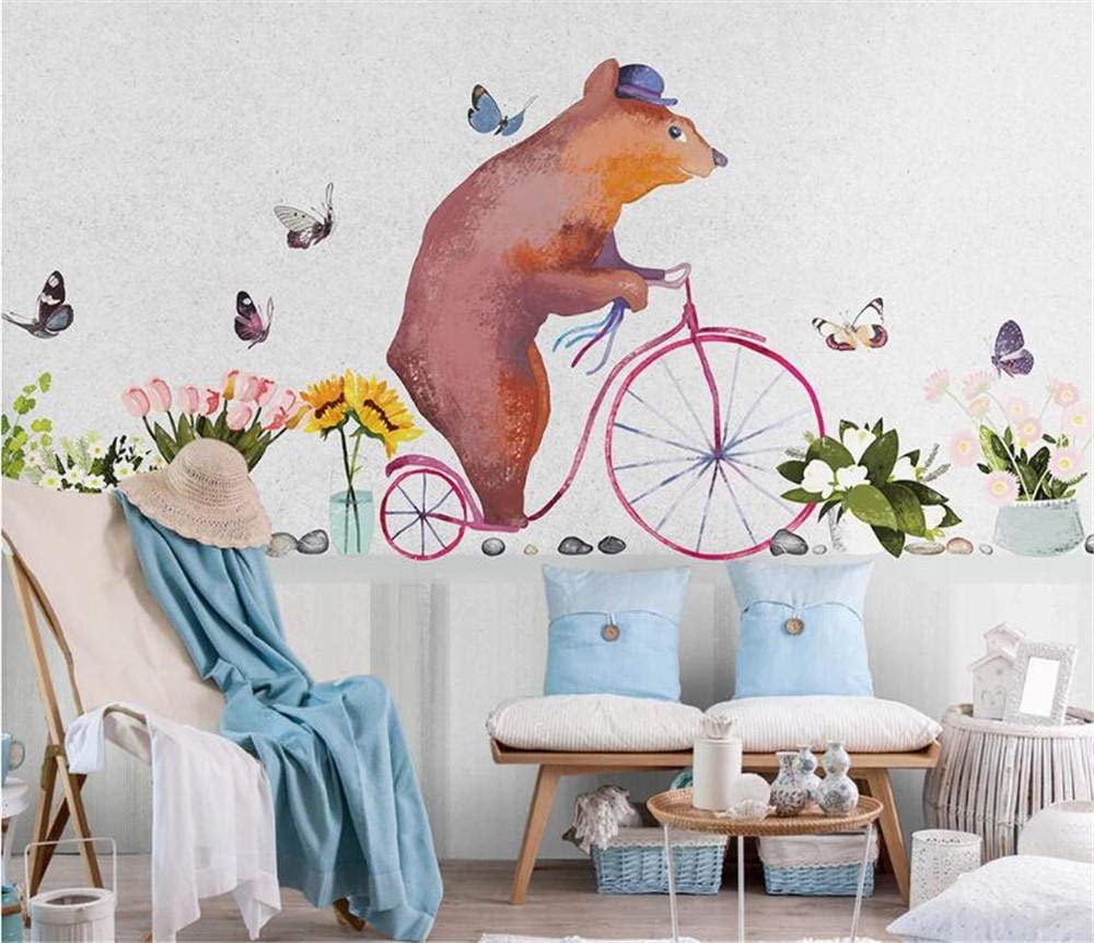 Papier peint dessin anime ours 250x175 cm pour chambre bebe