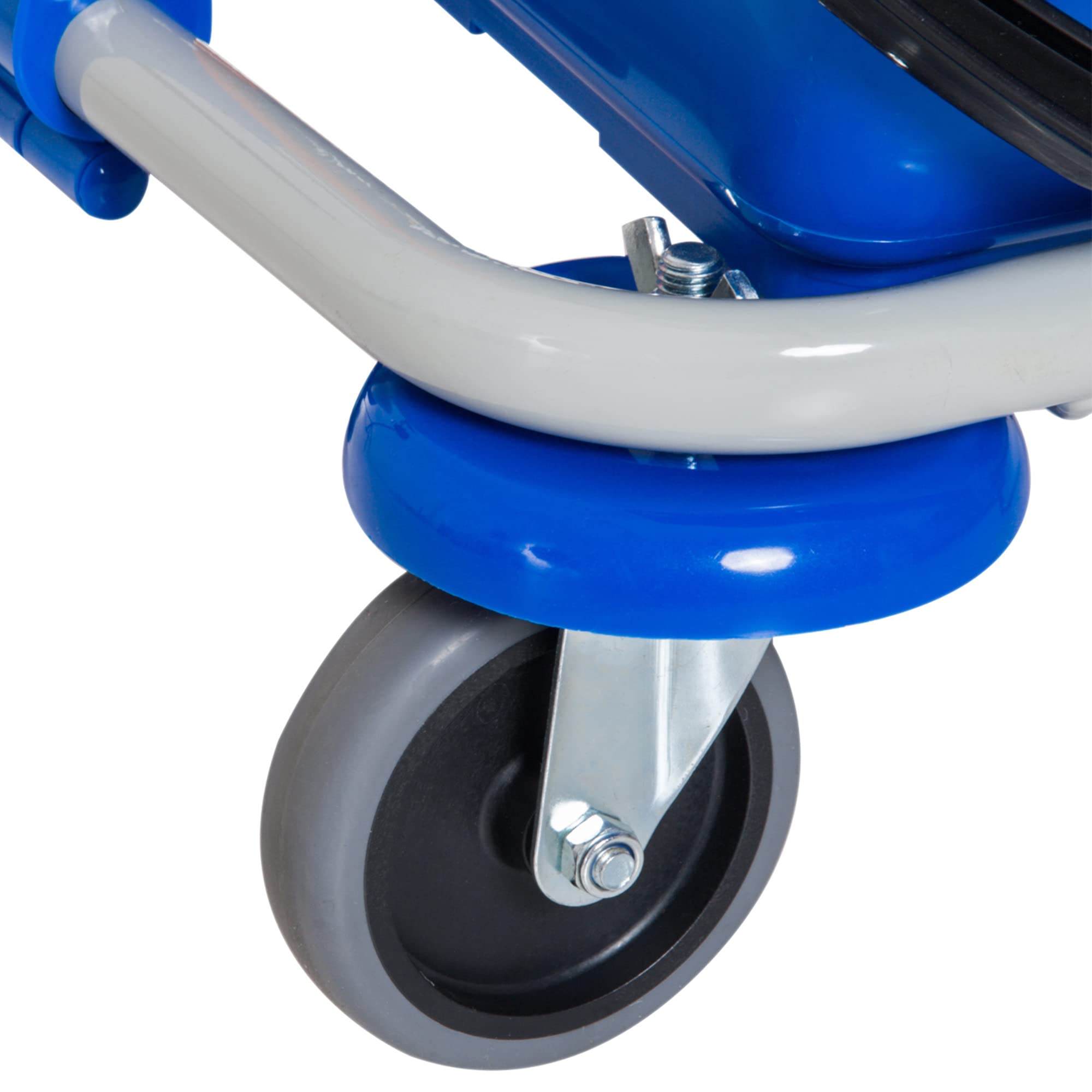 HOMCOM Putzwagen Reinigungswagen mit 2 x 18L & 2 x 6L Eimern Wischwagen Haushaltswagen mit Mopp-Presse, Aufbewahrungskorb, Blau Orange 93 x 80 x 97 cm