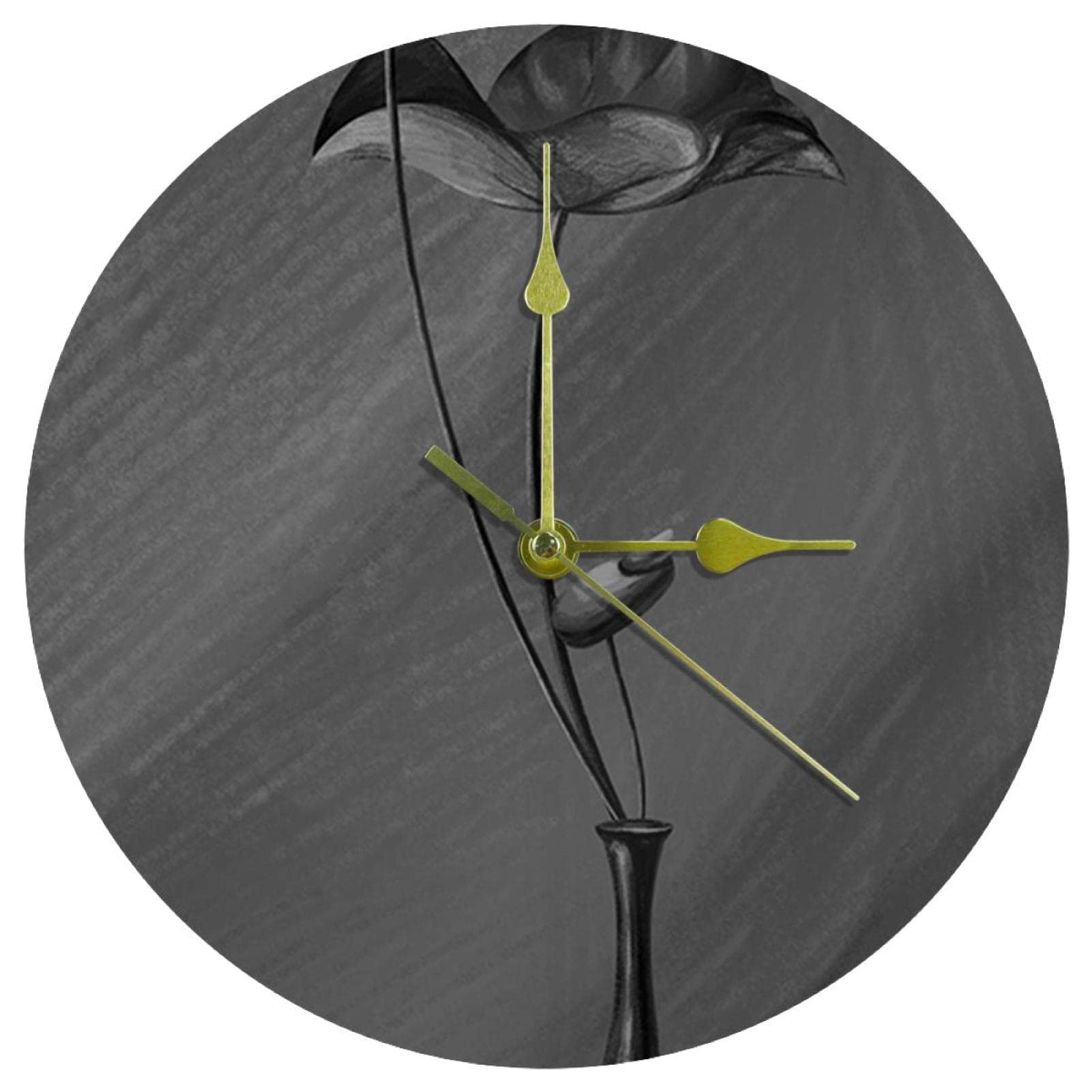 Horloge murale en acrylique de 24 cm ronde et silencieuse pour la maison