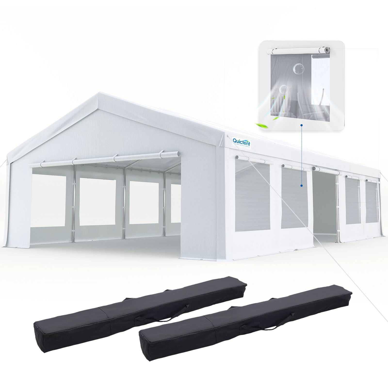 QUICTENT 20x30ft Heavy Duty Party Tent with Mesh Windows