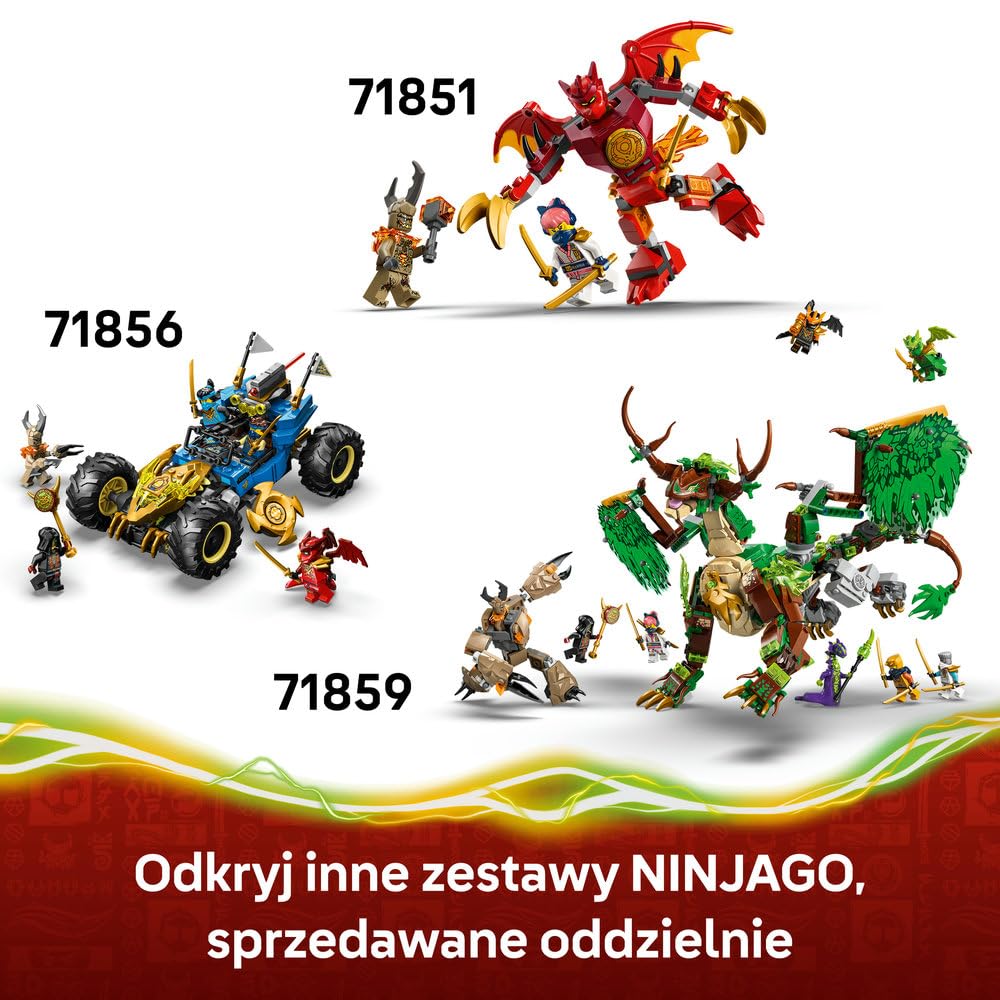 LEGO NINJAGO Bitwa ninja: domek na drzewie z pojazdami 71857 | pojazd ninja, zabawka akcji, prezent dla chłopca i dziewczynki 7+, misja ninja, 642 elementy