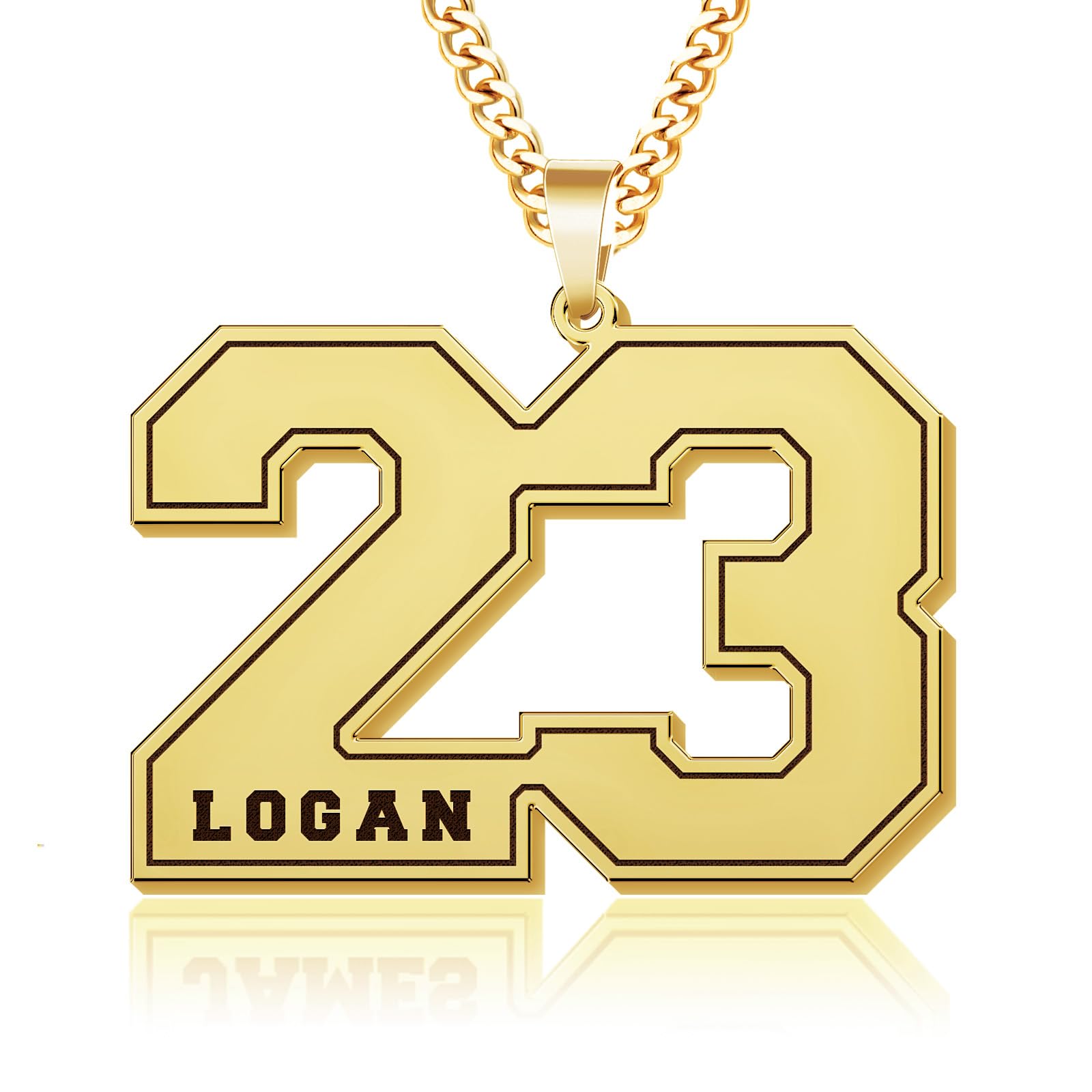 Yopicks Custom Number Necklace for Men,Football Baseball Athletes Jersey Numbers 00-99 with Name Charm Necklace and Stainless Steel Custom Chain,