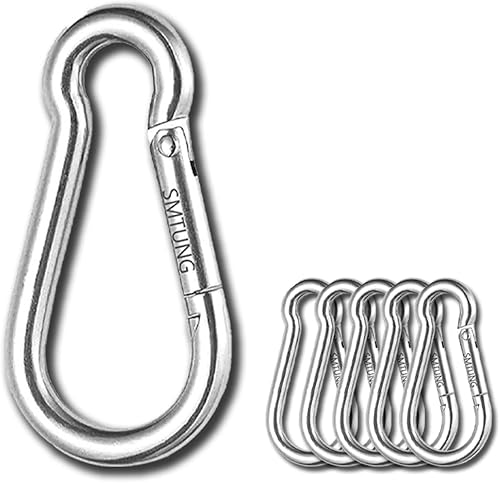 Miniatura 7 de Mosquetón de resorte de acero inoxidable 304 Mosquetón multifuncional Mosquetón Camping Pesca Senderismo Viajar