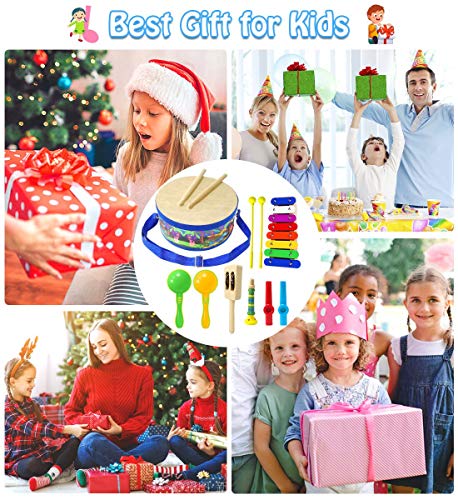 Smarkids Musical Instruments Music Toys Wood Toddler Kids Drum Set #TOP4