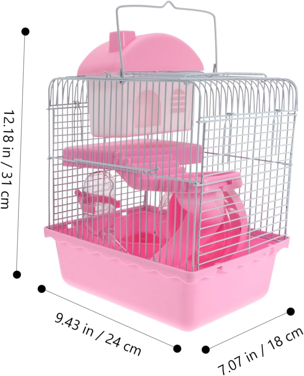 Happyyami Double Layer Hamster Cage Creative Design Pet House Hideout Small Animal Habitat