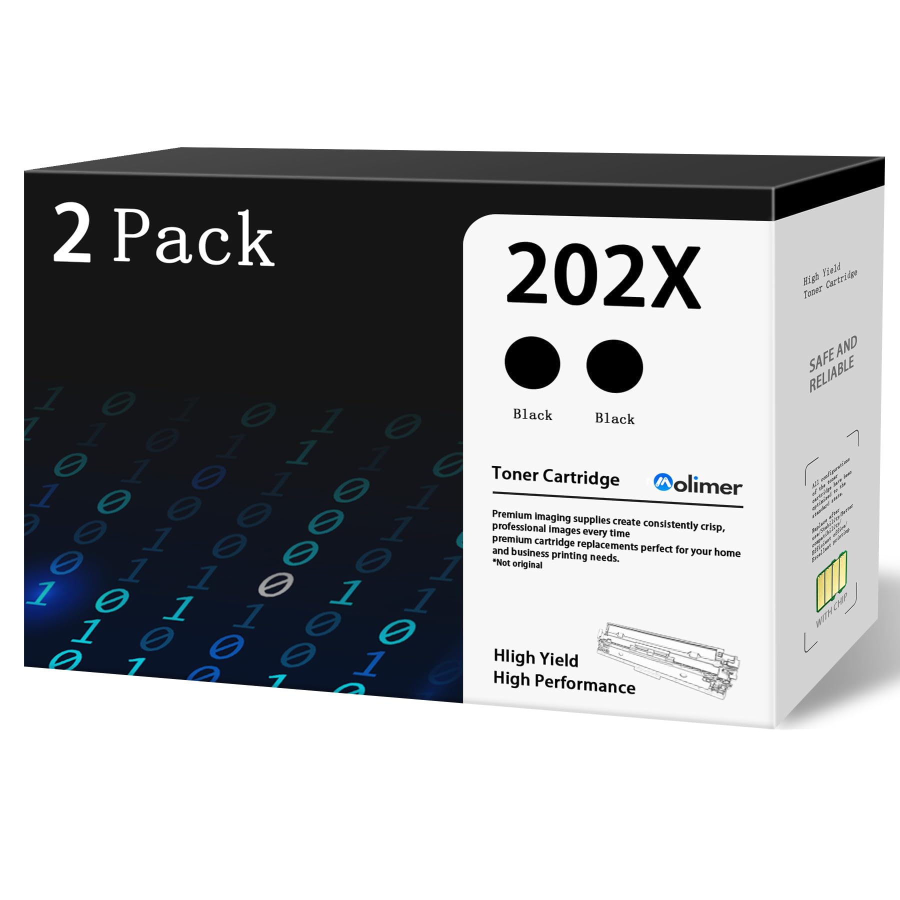 202X Toner Cartridges - High Yield 2 Black Compatible Replacement for HP 202X 202A Work with Color Laserjet Pro MFP M281fdw Toner, M281cdw Toner Cartridges, Color Laserje Pro M254 Series | CF500X