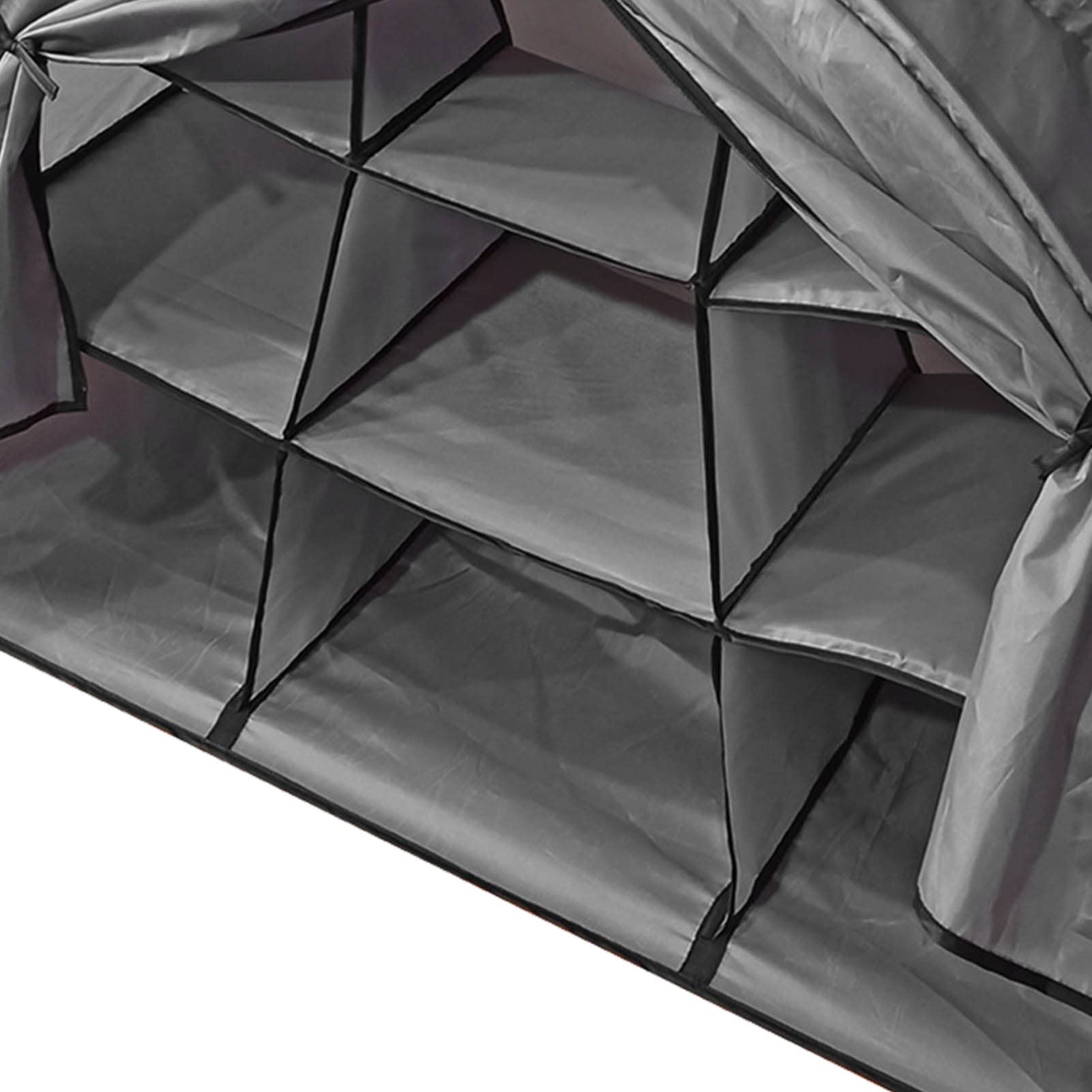 Acouto Organizzatore Pieghevole da Campeggio, Armadietto Portatile Pieghevole a Forma di Tenda di Grande capacità con 9 Ripiani per Stoviglie per Barbecue da Picnic in Casa (GRAY)