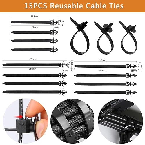 Miniatura 5 de 845 clips de retención para automóvil, para panel de puerta, surtido de remaches con removedor de sujetadores, 24 tamaños, kit de clips para